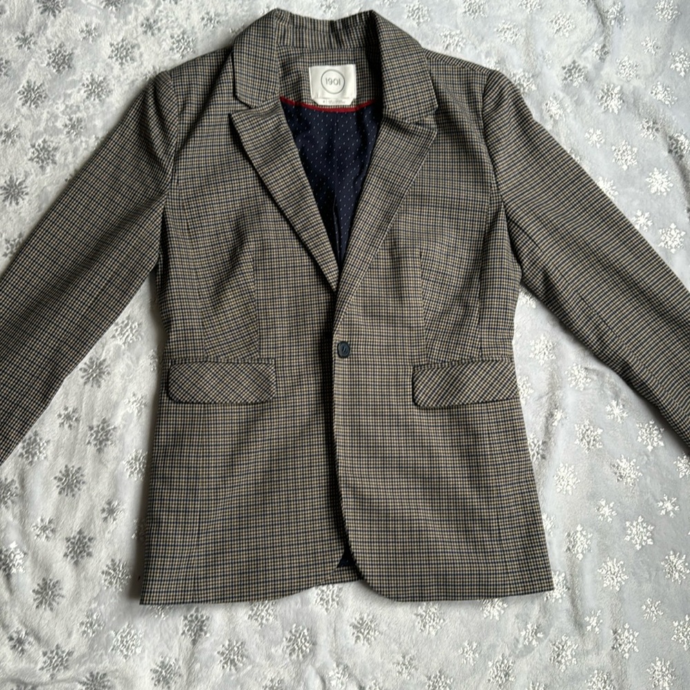 1901 Men's Checkered Blazer - Black and White
